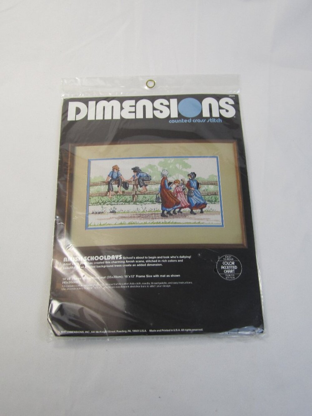 Dimensions Counted Cross Stitch Kit~Amish Schooldays #3629~14" x 8" - New